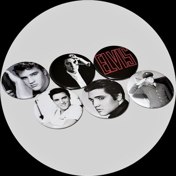 Elvis Presley Button Pin Set Nashville Graceland Collectibles - Picture 1 of 1